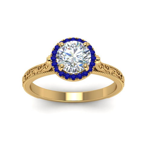 hand-engraved-round-cut-halo-diamond-engagement-ring-with-sapphire-in-yellow-gold-FD8588RORGSABLANGLE5-NL-YG?v=1757588454