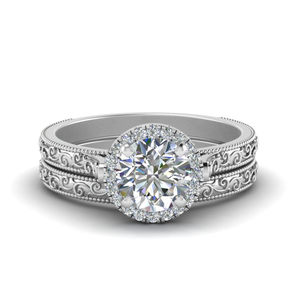 hand-engraved-round-cut-halo-diamond-wedding-ring-set-in-white-gold-FD8588RO-NL-WG?v=1757665291