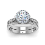 Load image into Gallery viewer, hand-engraved-round-cut-halo-diamond-wedding-ring-set-in-white-gold-FD8588ROANGLE5-NL-WG?v=1757665292