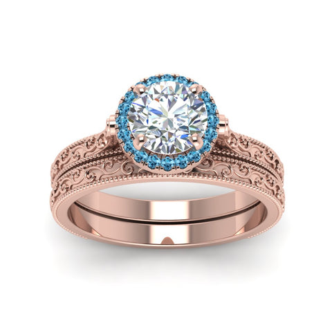 hand-engraved-round-cut-halo-diamond-wedding-ring-set-with-blue-topaz-in-rose-gold-FD8588ROGICBLTOANGLE5-NL-RG?v=1757665293