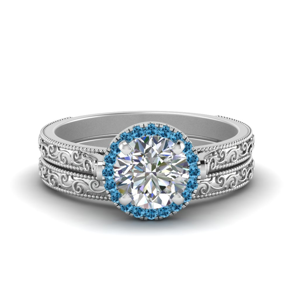 hand-engraved-round-cut-halo-diamond-wedding-ring-set-with-blue-topaz-in-white-gold-FD8588ROGICBLTO-NL-WG?v=1757665293