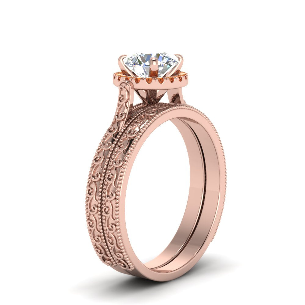 hand-engraved-round-cut-halo-diamond-wedding-ring-set-with-orange-sapphire-in-rose-gold-FD8588ROGSAORANGLE2-NL-RG?v=1757665293