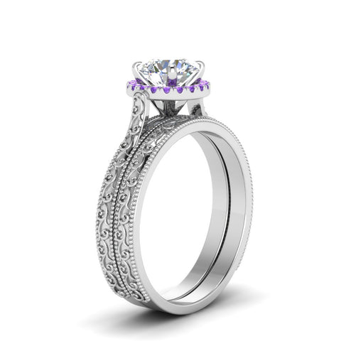 hand-engraved-round-cut-halo-diamond-wedding-ring-set-with-purple-topaz-in-white-gold-FD8588ROGVITOANGLE2-NL-WG?v=1757665293