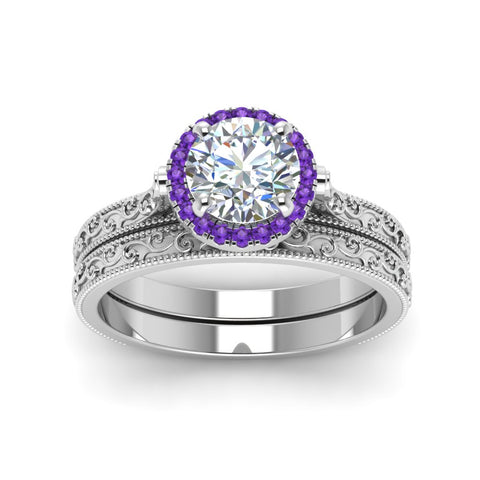 hand-engraved-round-cut-halo-diamond-wedding-ring-set-with-purple-topaz-in-white-gold-FD8588ROGVITOANGLE5-NL-WG?v=1757665293