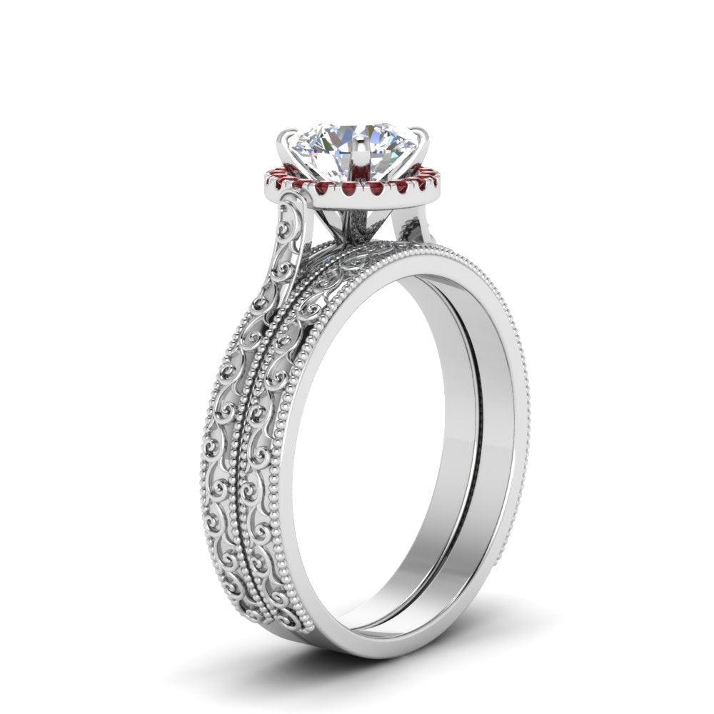 hand-engraved-round-cut-halo-diamond-wedding-ring-set-with-ruby-in-white-gold-FD8588ROGRUDRANGLE2-NL-WG?v=1757665293