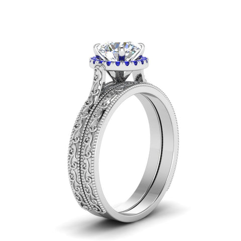 hand-engraved-round-cut-halo-diamond-wedding-ring-set-with-sapphire-in-white-gold-FD8588ROGSABLANGLE2-NL-WG_8838ed8d-a8b1-4e20-88a8-c8c22f864ed2?v=1757665403