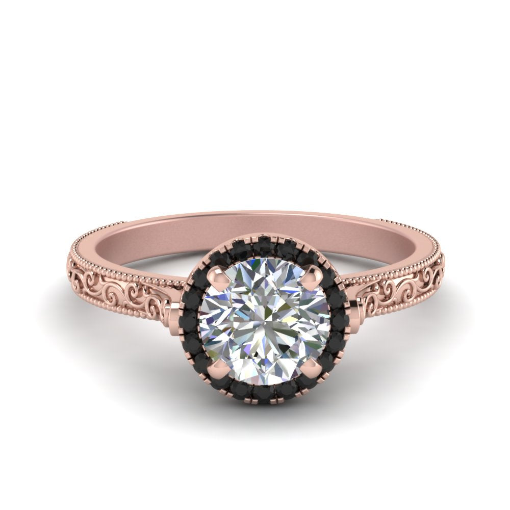 hand-engraved-round-cut-halo-engagement-ring-with-black-diamond-in-rose-gold-FD8588RORGBLACK-NL-RG?v=1757588456