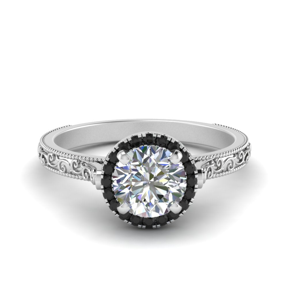 hand-engraved-round-cut-halo-engagement-ring-with-black-diamond-in-white-gold-FD8588RORGBLACK-NL-WG?v=1757588457