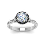 Load image into Gallery viewer, hand-engraved-round-cut-halo-engagement-ring-with-black-diamond-in-white-gold-FD8588RORGBLACKANGLE5-NL-WG_6d3472c9-a8d2-4a60-9493-61d6a42a800b?v=1757588581
