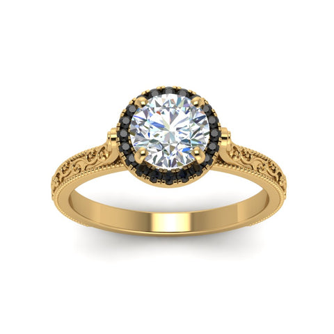 hand-engraved-round-cut-halo-engagement-ring-with-black-diamond-in-yellow-gold-FD8588RORGBLACKANGLE5-NL-YG?v=1757588455