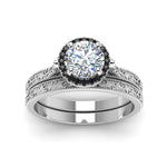 Load image into Gallery viewer, hand-engraved-round-cut-halo-wedding-ring-set-with-black-diamond-in-white-gold-FD8588ROGBLACKANGLE5-NL-WG_f4cd56d5-633b-412e-9dcc-9e221b50a234?v=1757665404
