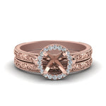 Load image into Gallery viewer, hand-engraved-semi-mount-halo-diamond-wedding-ring-set-in-rose-gold-FD8588ROSM-NL-RG?v=1757666482

