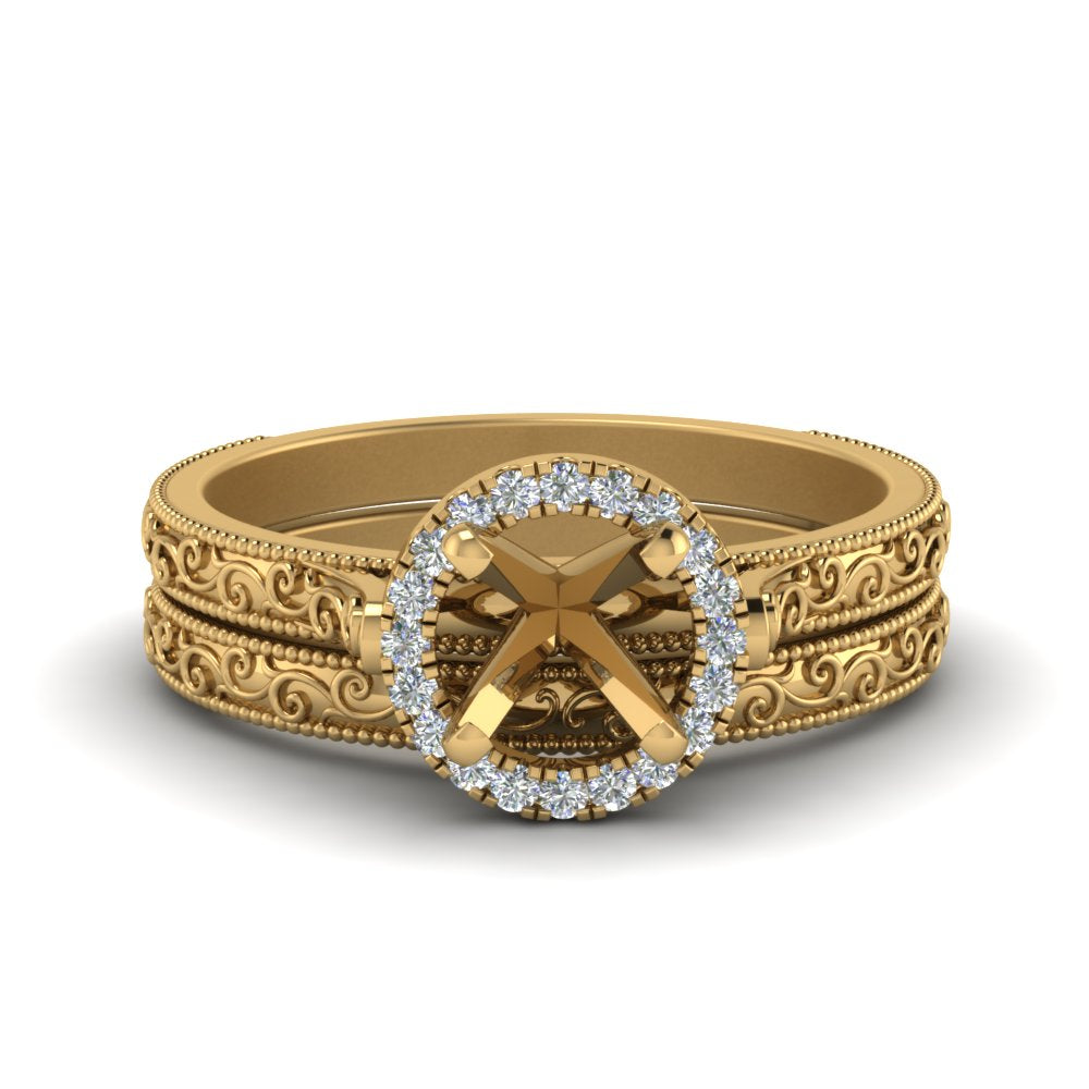 hand-engraved-semi-mount-halo-diamond-wedding-ring-set-in-yellow-gold-FD8588ROSM-NL-YG?v=1757666482