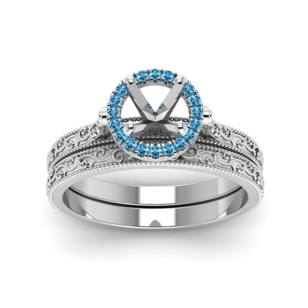 hand-engraved-semi-mount-halo-diamond-wedding-ring-set-with-blue-topaz-in-white-gold-FD8588ROSMGICBLTOANGLE5-NL-WG?v=1757666482