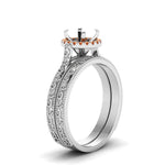 Load image into Gallery viewer, hand-engraved-semi-mount-halo-diamond-wedding-ring-set-with-orange-sapphire-in-white-gold-FD8588ROSMGSAORANGLE2-NL-WG?v=1757666482
