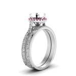 Load image into Gallery viewer, hand-engraved-semi-mount-halo-diamond-wedding-ring-set-with-pink-sapphire-in-white-gold-FD8588ROSMGSADRPIANGLE2-NL-WG?v=1757666482
