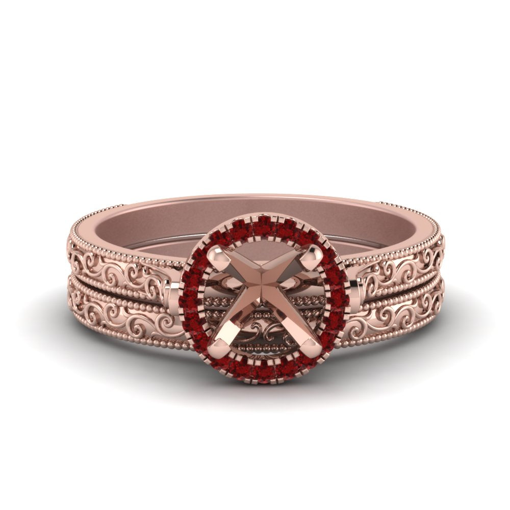 hand-engraved-semi-mount-halo-diamond-wedding-ring-set-with-ruby-in-rose-gold-FD8588ROSMGRUDR-NL-RG?v=1757666482