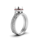 Load image into Gallery viewer, hand-engraved-semi-mount-halo-diamond-wedding-ring-set-with-ruby-in-white-gold-FD8588ROSMGRUDRANGLE2-NL-WG?v=1757666482
