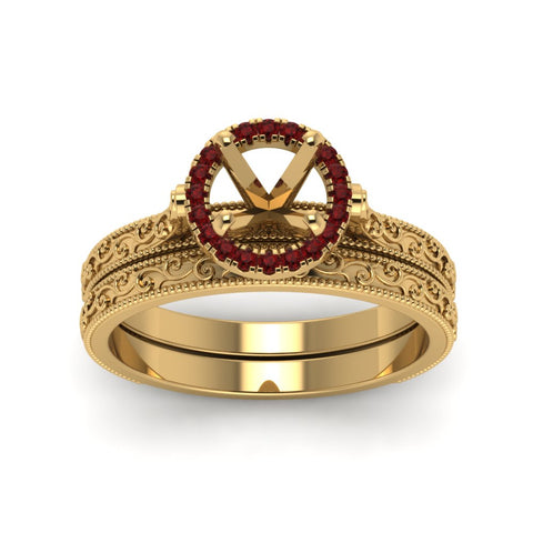 hand-engraved-semi-mount-halo-diamond-wedding-ring-set-with-ruby-in-yellow-gold-FD8588ROSMGRUDRANGLE5-NL-YG?v=1757666482