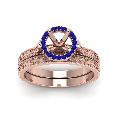 hand-engraved-semi-mount-halo-diamond-wedding-ring-set-with-sapphire-in-rose-gold-FD8588ROSMGSABLANGLE5-NL-RG?v=1757666486