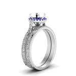 Load image into Gallery viewer, hand-engraved-semi-mount-halo-diamond-wedding-ring-set-with-sapphire-in-white-gold-FD8588ROSMGSABLANGLE2-NL-WG?v=1757666482

