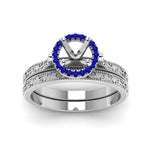 Load image into Gallery viewer, hand-engraved-semi-mount-halo-diamond-wedding-ring-set-with-sapphire-in-white-gold-FD8588ROSMGSABLANGLE5-NL-WG?v=1757666482
