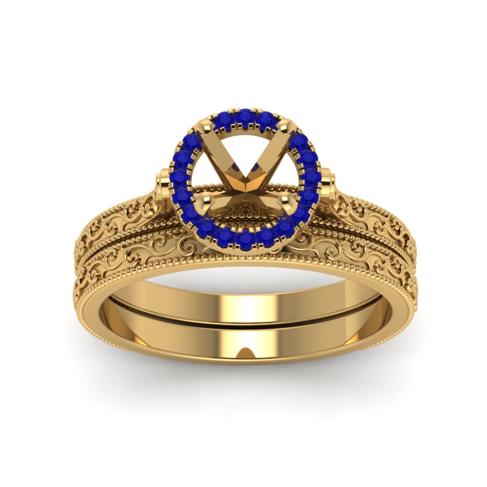 hand-engraved-semi-mount-halo-diamond-wedding-ring-set-with-sapphire-in-yellow-gold-FD8588ROSMGSABLANGLE5-NL-YG?v=1757666482