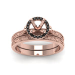 Load image into Gallery viewer, hand-engraved-semi-mount-halo-wedding-ring-set-with-black-diamond-in-rose-gold-FD8588ROSMGBLACKANGLE5-NL-RG?v=1757666482
