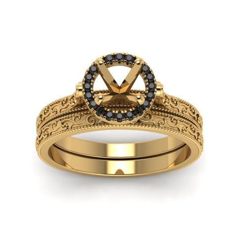 hand-engraved-semi-mount-halo-wedding-ring-set-with-black-diamond-in-yellow-gold-FD8588ROSMGBLACKANGLE5-NL-YG?v=1757666482
