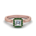 Thumbnail 49 - hand-engraved-vintage-asscher-diamond-engagement-ring-with-emerald-halo-in-rose-gold-FD8588ASRGEMGR-NL-RG?v=1757678067