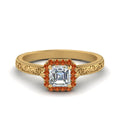 Thumbnail 32 - hand-engraved-vintage-asscher-diamond-engagement-ring-with-orange-sapphire-halo-in-yellow-gold-FD8588ASRGSAOR-NL-YG?v=1757588472