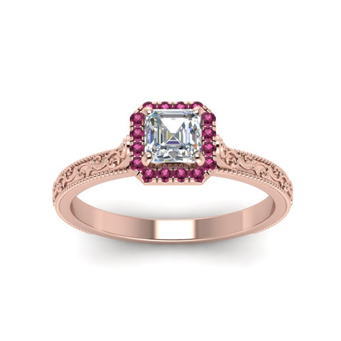 hand-engraved-vintage-asscher-diamond-engagement-ring-with-pink-sapphire-halo-in-rose-gold-FD8588ASRGSADRPIANGLE5-NL-RG?v=1757588473
