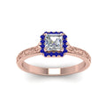 Thumbnail 20 - hand-engraved-vintage-asscher-diamond-engagement-ring-with-sapphire-halo-in-rose-gold-FD8588ASRGSABLANGLE5-NL-RG?v=1757588473