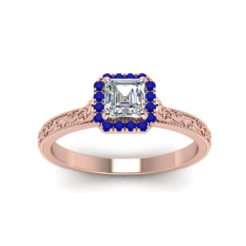 hand-engraved-vintage-asscher-diamond-engagement-ring-with-sapphire-halo-in-rose-gold-FD8588ASRGSABLANGLE5-NL-RG?v=1757588473
