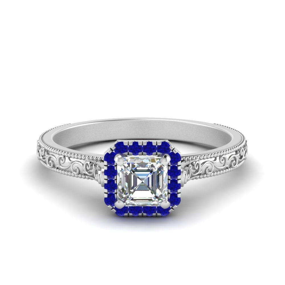 hand-engraved-vintage-asscher-diamond-engagement-ring-with-sapphire-halo-in-white-gold-FD8588ASRGSABL-NL-WG?v=1757588472