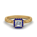 Thumbnail 12 - hand-engraved-vintage-asscher-diamond-engagement-ring-with-sapphire-halo-in-yellow-gold-FD8588ASRGSABL-NL-YG?v=1757588474