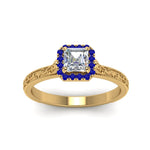 Load image into Gallery viewer, hand-engraved-vintage-asscher-diamond-engagement-ring-with-sapphire-halo-in-yellow-gold-FD8588ASRGSABLANGLE5-NL-YG_f187cae6-76e2-498d-a3a2-49ed1e9bc0ea?v=1757589527

