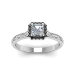 Load image into Gallery viewer, hand-engraved-vintage-asscher-engagement-ring-with-black-diamond-halo-in-white-gold-FD8588ASRGBLACKANGLE5-NL-WG?v=1757589527
