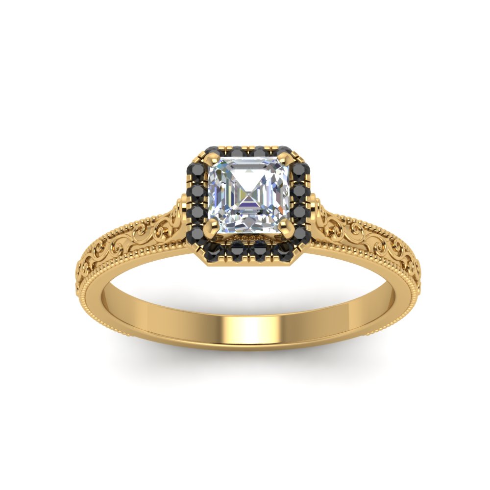 hand-engraved-vintage-asscher-engagement-ring-with-black-diamond-halo-in-yellow-gold-FD8588ASRGBLACKANGLE5-NL-YG?v=1757678067