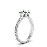 Load image into Gallery viewer, hand-engraved-vintage-semi-mount-engagement-ring-with-emerald-halo-in-white-gold-FD8588SMRGEMGRANGLE2-NL-WG?v=1757589034
