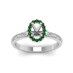 Load image into Gallery viewer, hand-engraved-vintage-semi-mount-engagement-ring-with-emerald-halo-in-white-gold-FD8588SMRGEMGRANGLE5-NL-WG?v=1757589034
