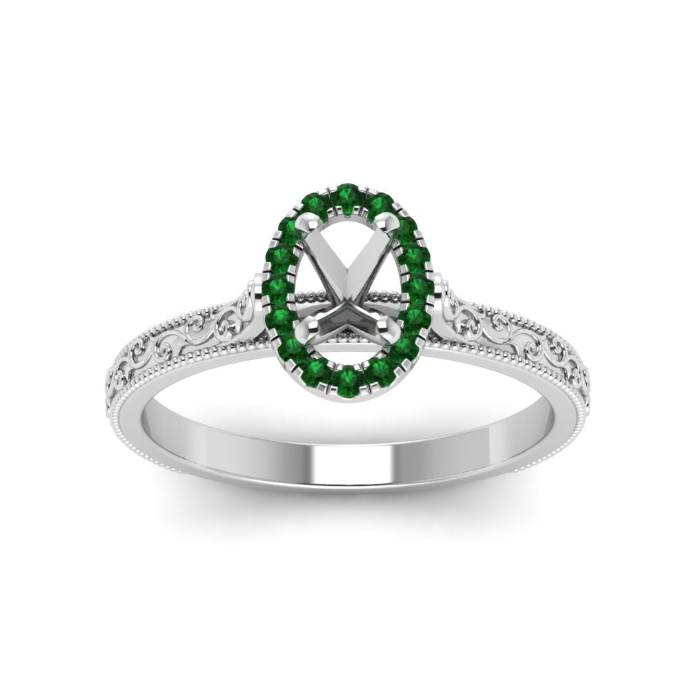 hand-engraved-vintage-semi-mount-engagement-ring-with-emerald-halo-in-white-gold-FD8588SMRGEMGRANGLE5-NL-WG?v=1757589034