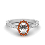 Load image into Gallery viewer, hand-engraved-vintage-semi-mount-engagement-ring-with-orange-sapphire-halo-in-white-gold-FD8588SMRGSAOR-NL-WG?v=1757589033
