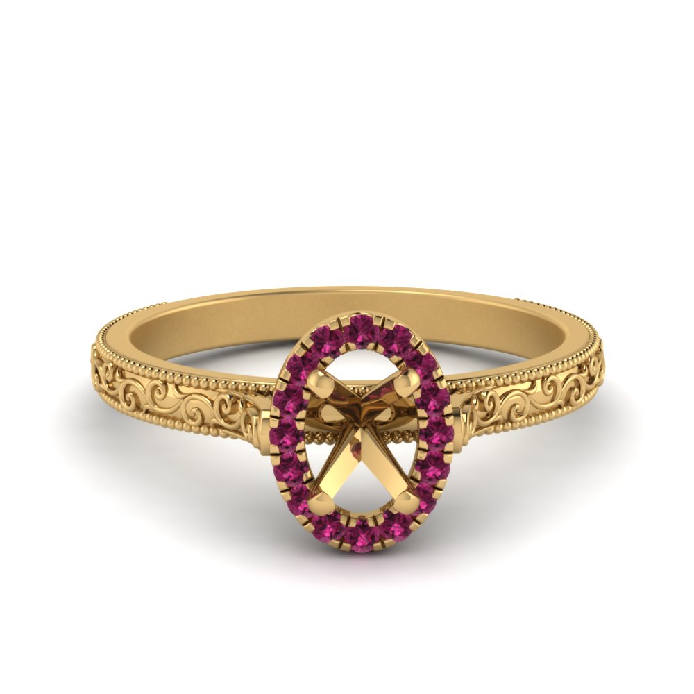 hand-engraved-vintage-semi-mount-engagement-ring-with-pink-sapphire-halo-in-yellow-gold-FD8588SMRGSADRPI-NL-YG?v=1757589034