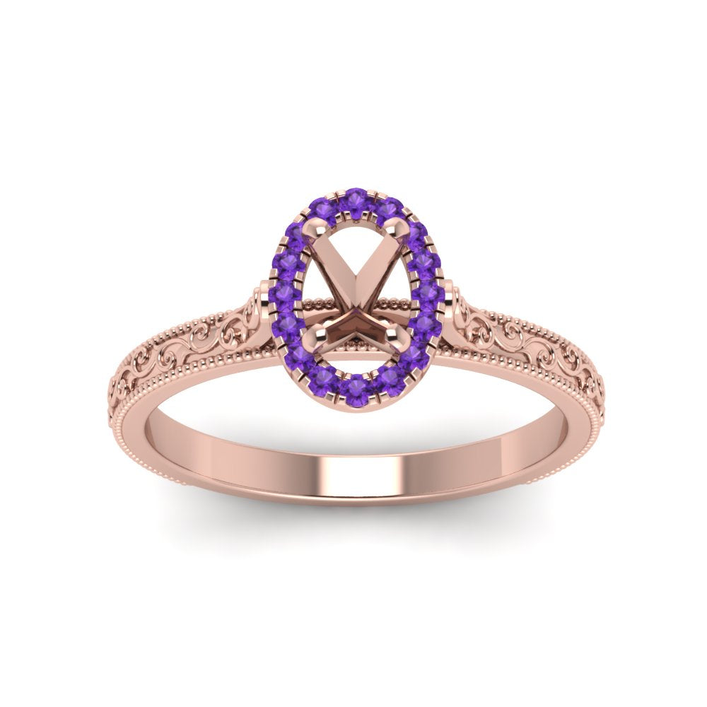 hand-engraved-vintage-semi-mount-engagement-ring-with-purple-topaz-halo-in-rose-gold-FD8588SMRGVITOANGLE5-NL-RG?v=1757589034