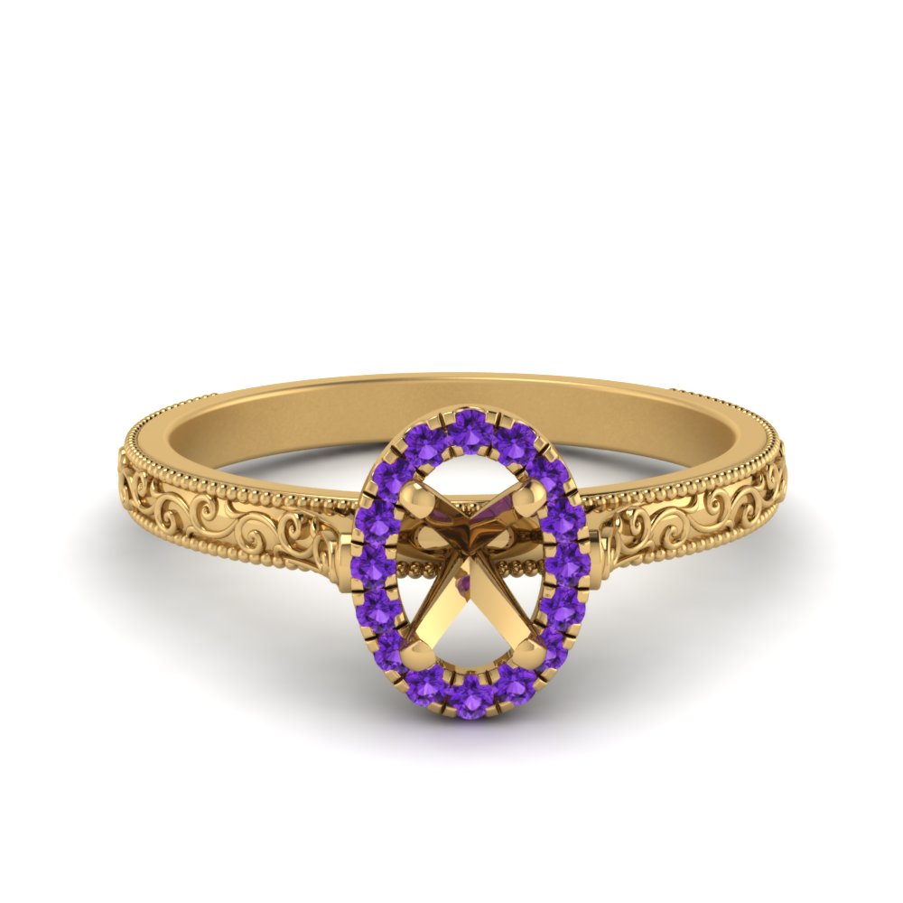 hand-engraved-vintage-semi-mount-engagement-ring-with-purple-topaz-halo-in-yellow-gold-FD8588SMRGVITO-NL-YG?v=1757589034
