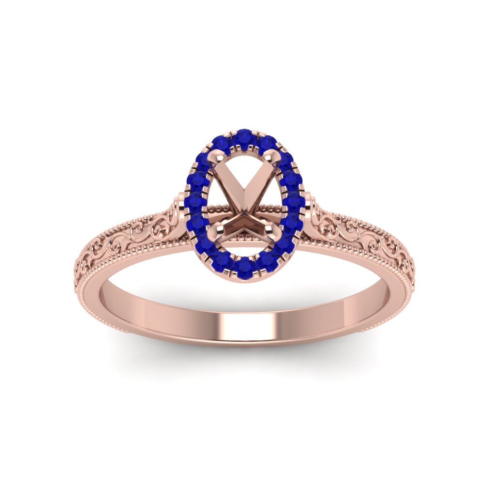 hand-engraved-vintage-semi-mount-engagement-ring-with-sapphire-halo-in-rose-gold-FD8588SMRGSABLANGLE5-NL-RG?v=1757589033
