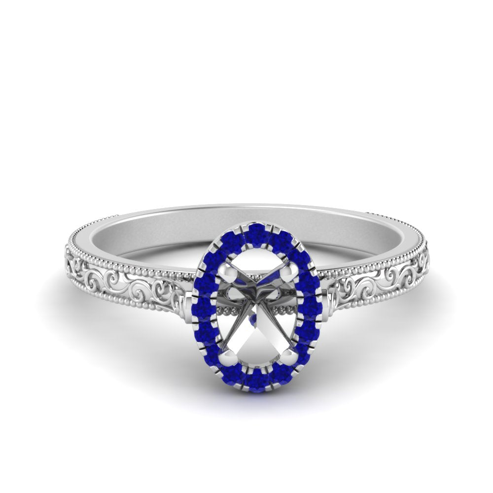 hand-engraved-vintage-semi-mount-engagement-ring-with-sapphire-halo-in-white-gold-FD8588SMRGSABL-NL-WG?v=1757589033