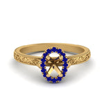 Load image into Gallery viewer, hand-engraved-vintage-semi-mount-engagement-ring-with-sapphire-halo-in-yellow-gold-FD8588SMRGSABL-NL-YG?v=1757589033
