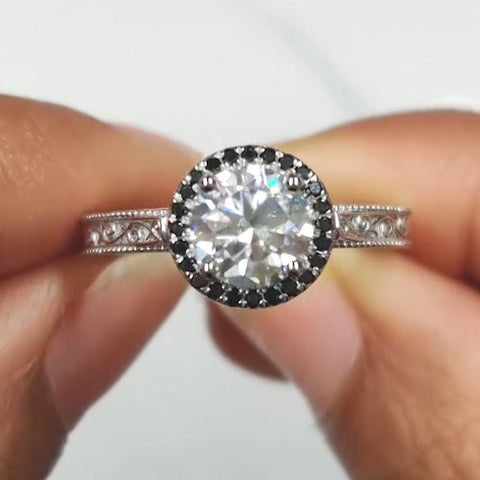 hand_engraved_round_cut_halo_moissanite_black_diamond_engagement_ring_in_14k_white_gold-FD8588ROR